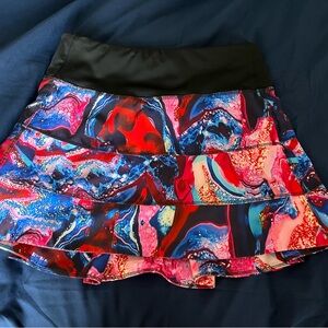 Vibrant Multicolor Women's Athletic Skirt with spandex shorts